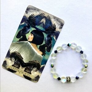 McKeena ~Queen of Voices~ Handmade Bead Bracelet Mermaid Aura and Czech Crystals